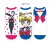 Sailor Moon Luna 3 Pair Lowcut Packs Socks (Pack/3) (1)