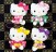 Hello Kitty Deer Cherry Pattern Kimono 8cm Key Chain Plush (set/4) (1)
