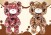 Chax GP Super Large 48cm Gloomy Bear Plush - Candy & Sweets Pattern, Pink & Brown (set/2) (2)