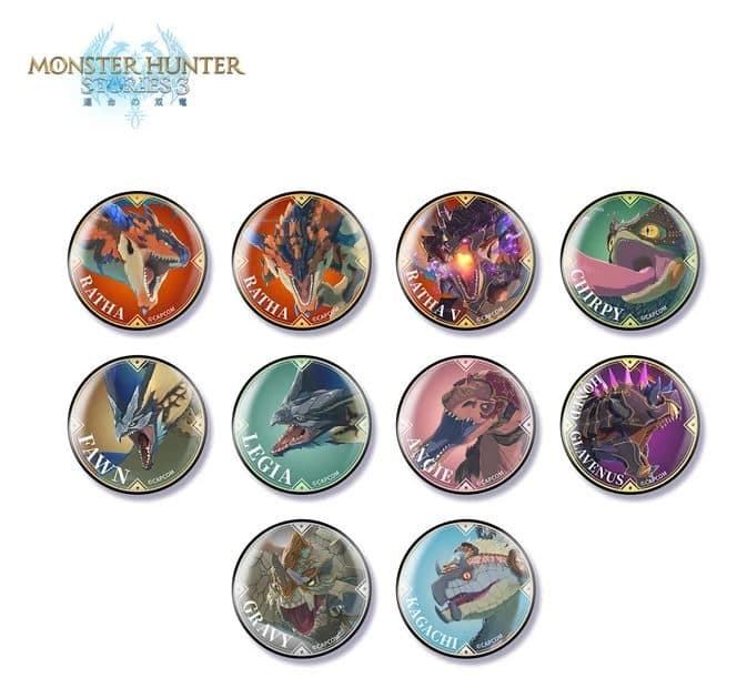 Monster Hunter Stories 3 Tin Badge blind box PDQ/10
