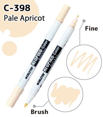 DELETER NEOPIKO-Color Pale Apricot (C-398) Alcohol-based Dual Tipped Marker